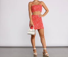 Falling For You Floral Mini Skirt - Lady Occasions