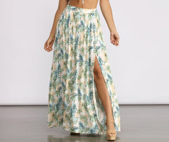 Tropical Babe High Slit Maxi Skirt - Lady Occasions