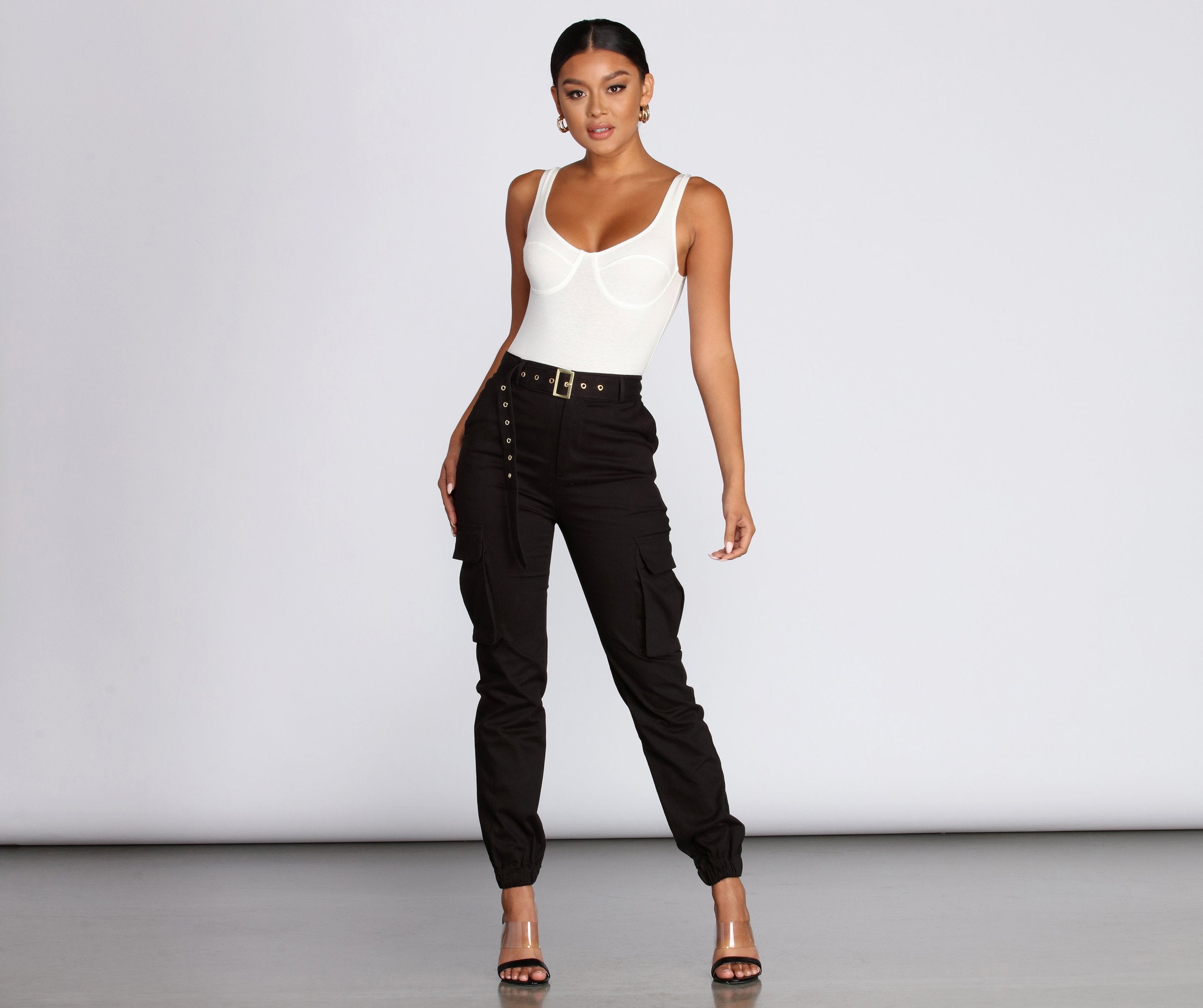 Belted Cutie Cargo Pants - Lady Occasions