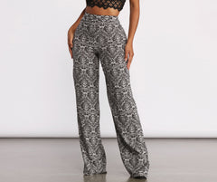 High Waist Bohemian Print Wide Leg Pants - Lady Occasions