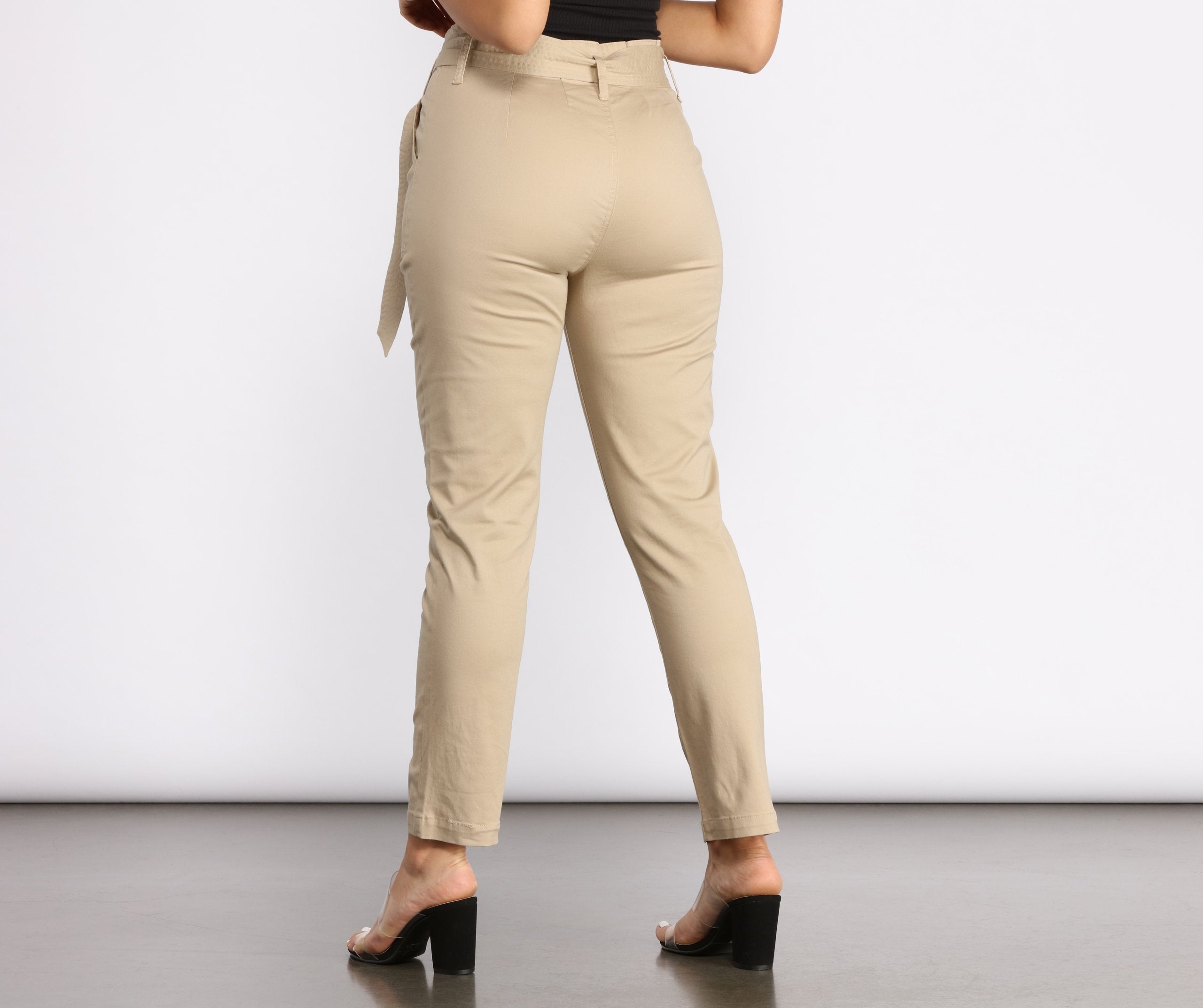 Belted and Chic Paperbag Pants - Lady Occasions