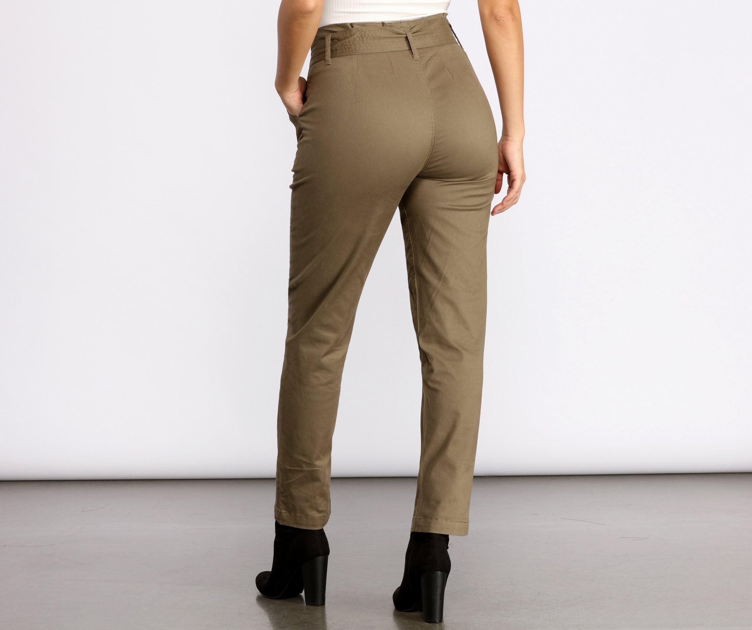 Belted and Chic Paperbag Pants - Lady Occasions