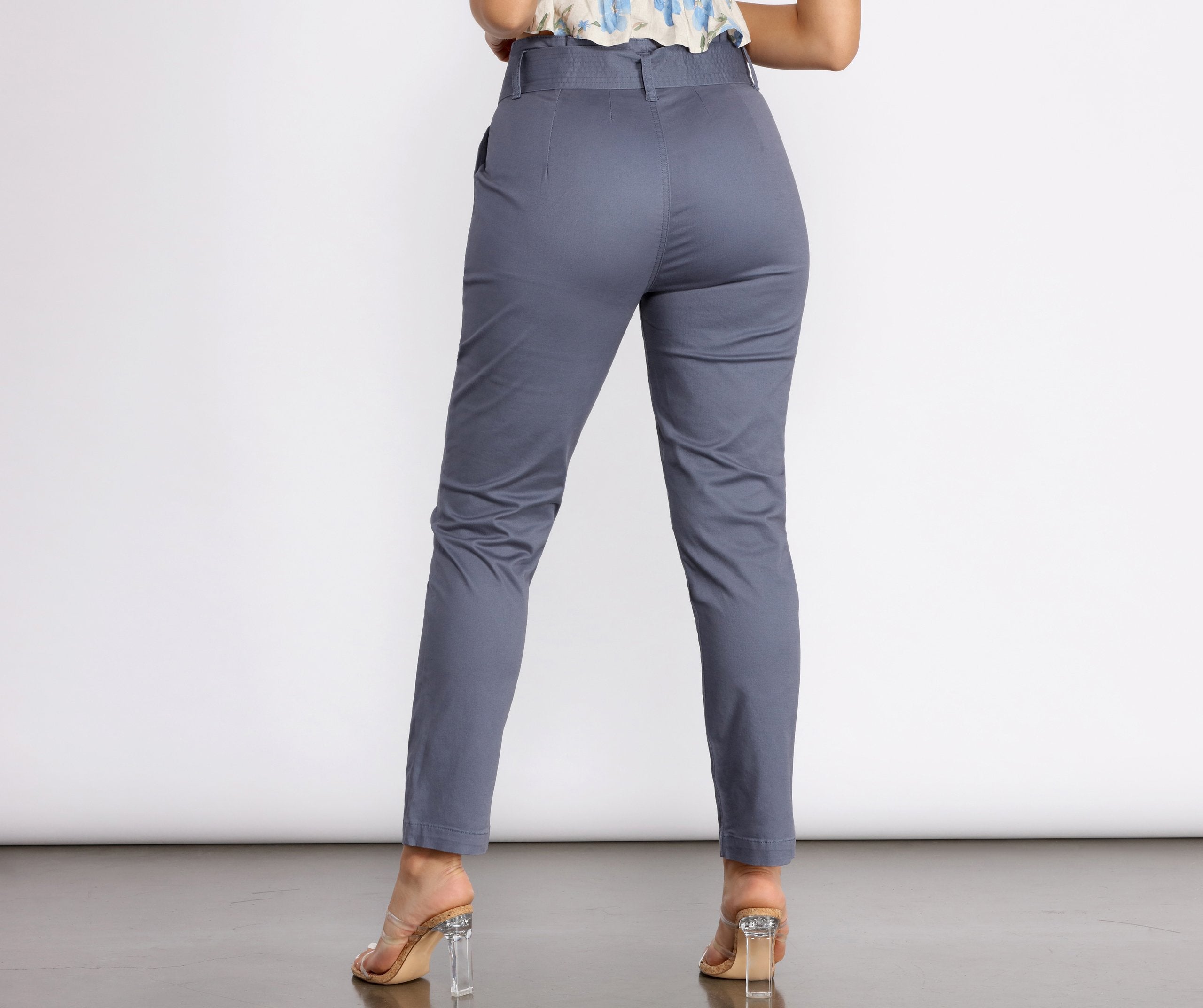 Belted and Chic Paperbag Pants - Lady Occasions