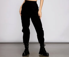 Basic And Chic Twill Cargo Joggers - Lady Occasions