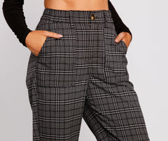 Keeping It Classy High Rise Plaid Jogger - Lady Occasions