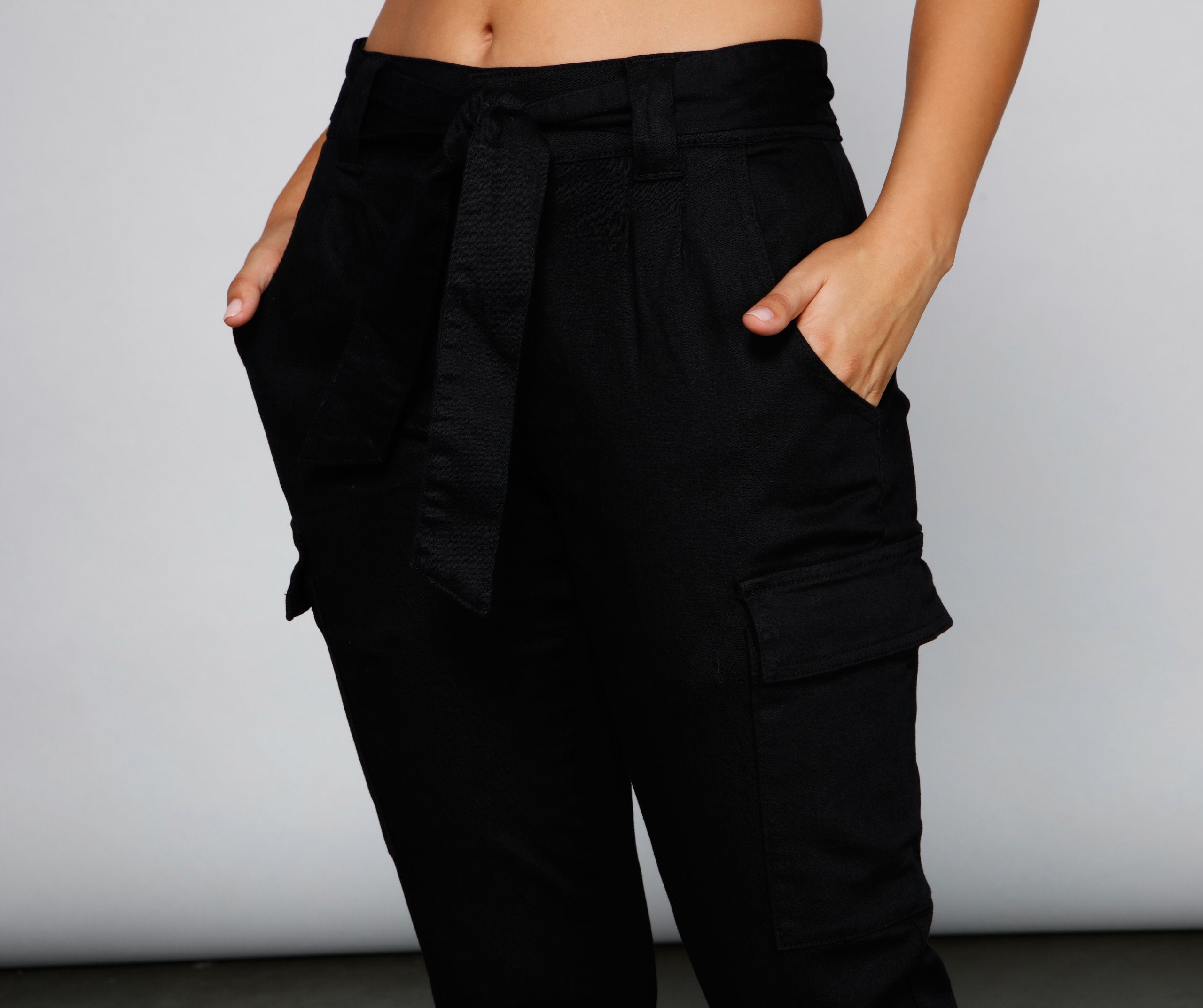 Basic And Chic High Waist Cargo Pants - Lady Occasions