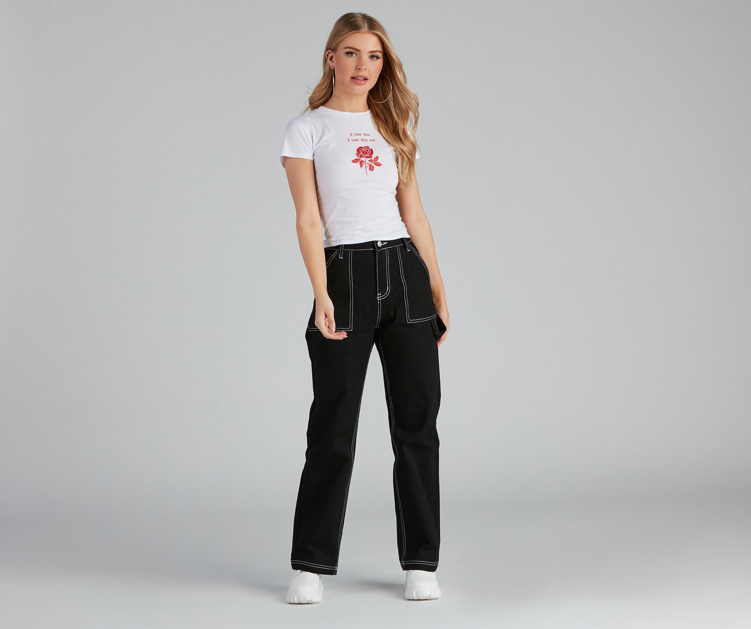 Off Duty Carpenter Wide-Leg Denim Pants - Lady Occasions