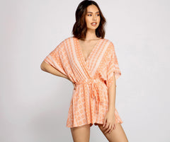 Summer Stunner Tie-Front Romper - Lady Occasions
