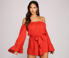 Glam Life Off The Shoulder Gauze Romper - Lady Occasions