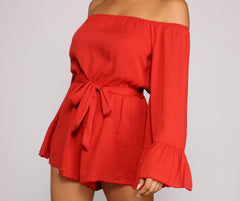 Glam Life Off The Shoulder Gauze Romper - Lady Occasions