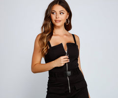 Style In Check Utility Romper - Lady Occasions