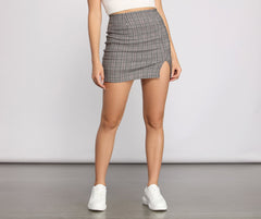 Pretty In Plaid Woven Mini Skirt - Lady Occasions