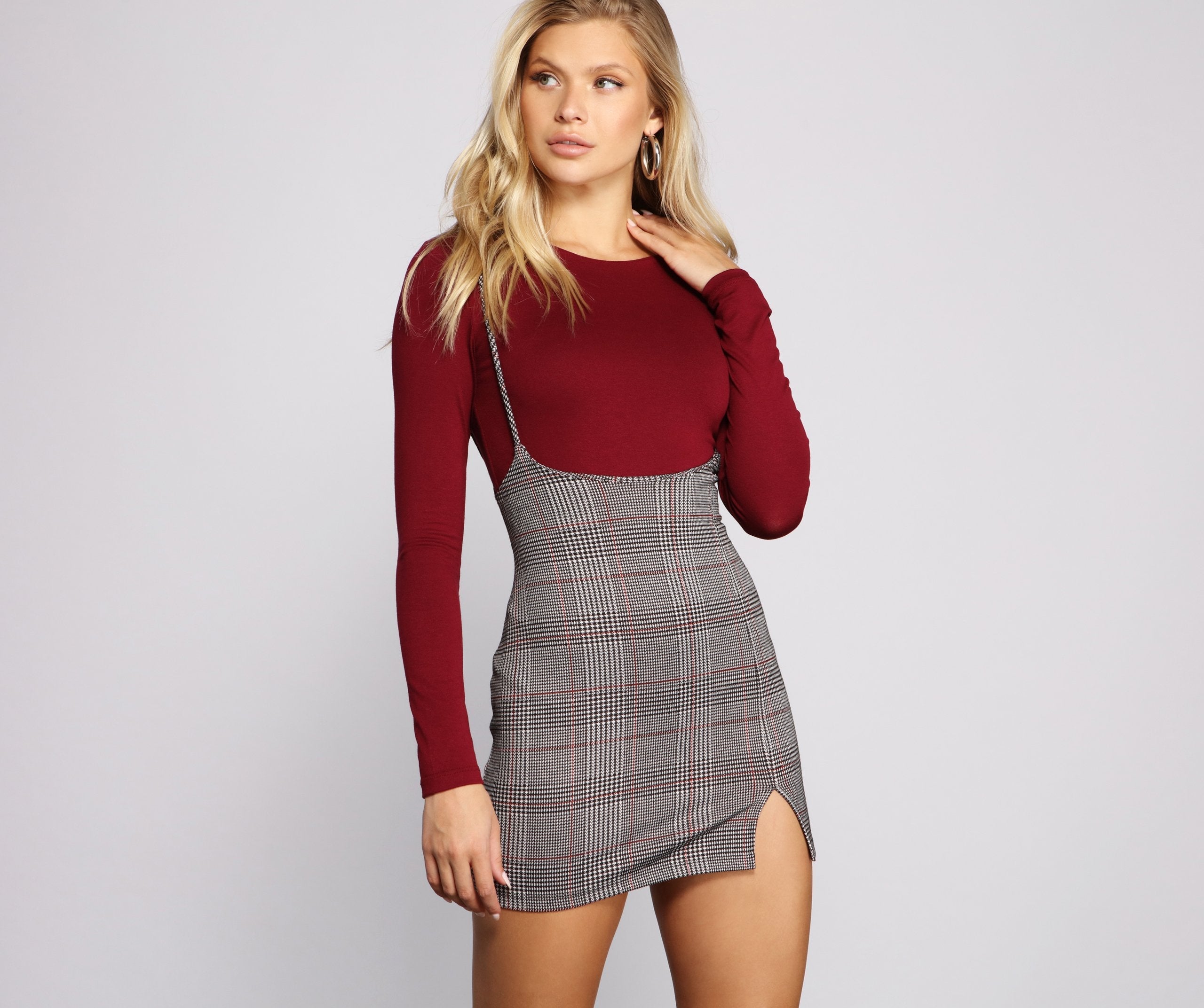 Sassy Plaid Suspender Mini Skirt - Lady Occasions