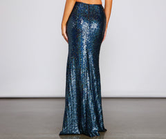 Stunning Sea Princess Sequin Maxi Skirt - Lady Occasions