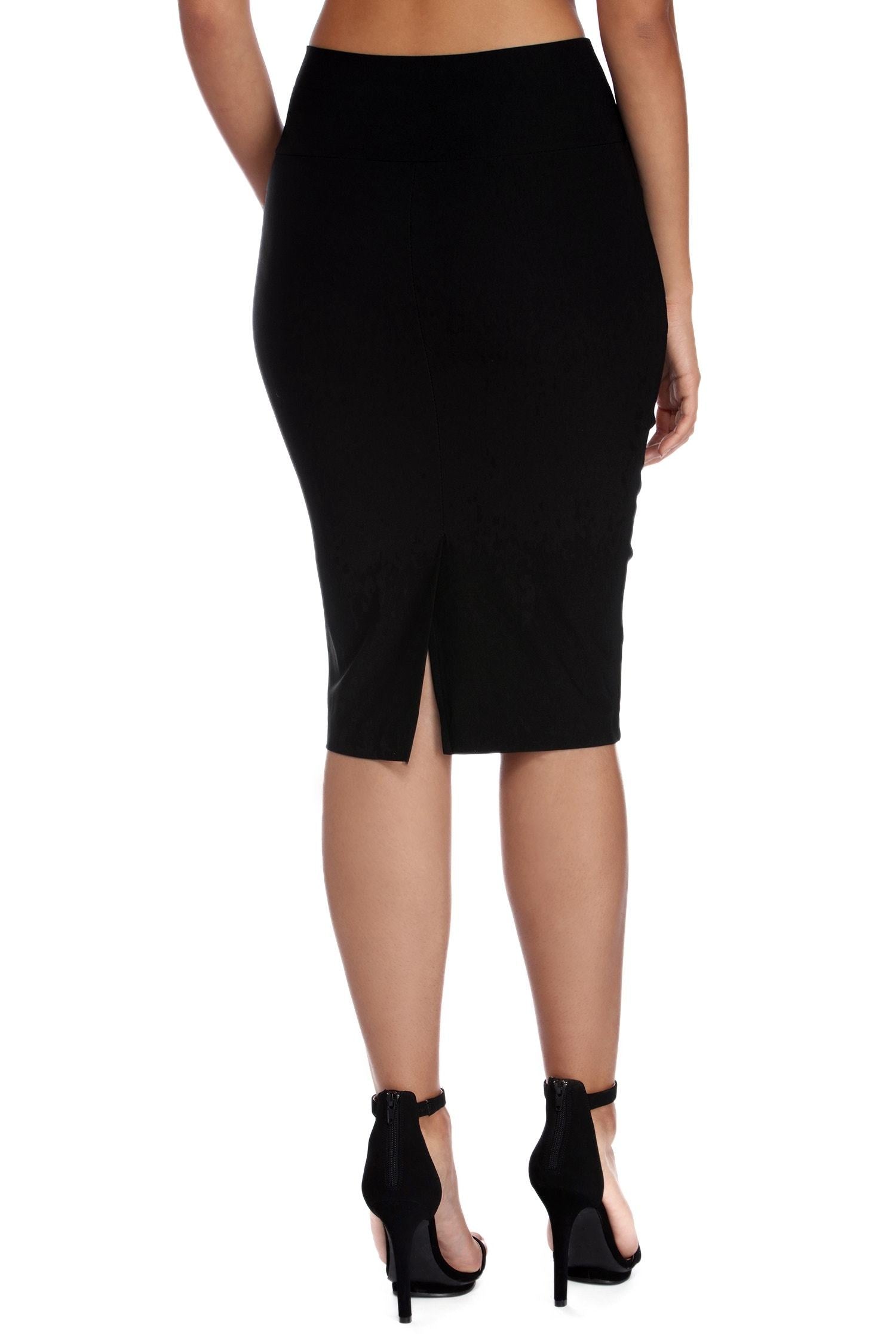 Basic High Waist Pencil Skirt - Lady Occasions