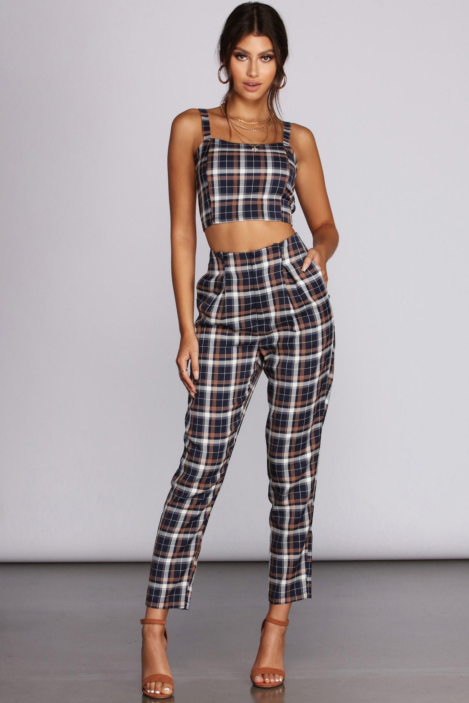 Plaid It Up Pants - Lady Occasions