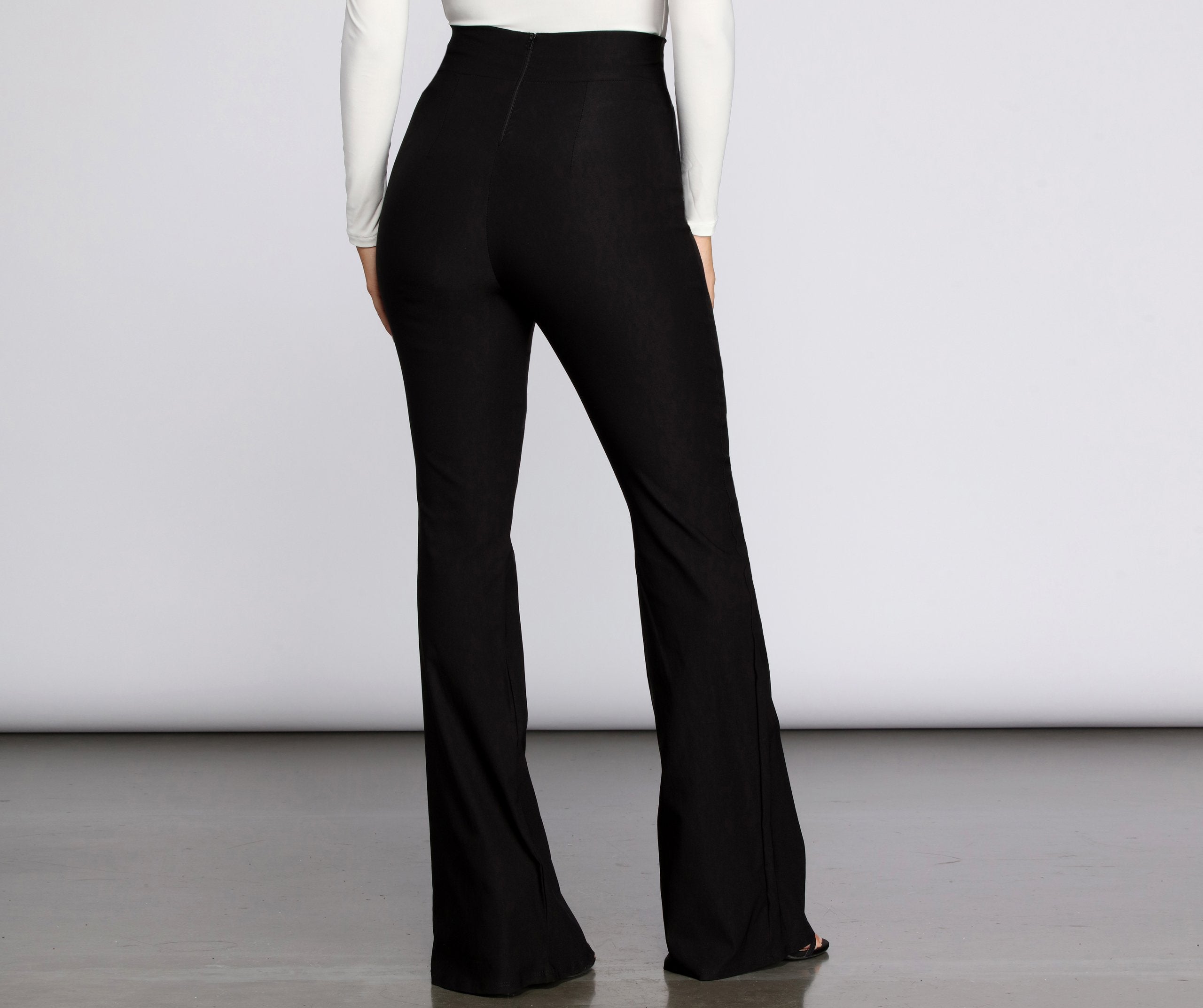 High Waist Flare Pants - Lady Occasions