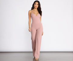 Made You Look Corset Detail Jumpsuit - Lady Occasions