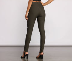 High Waist Basic Skinny Trouser Pants - Lady Occasions