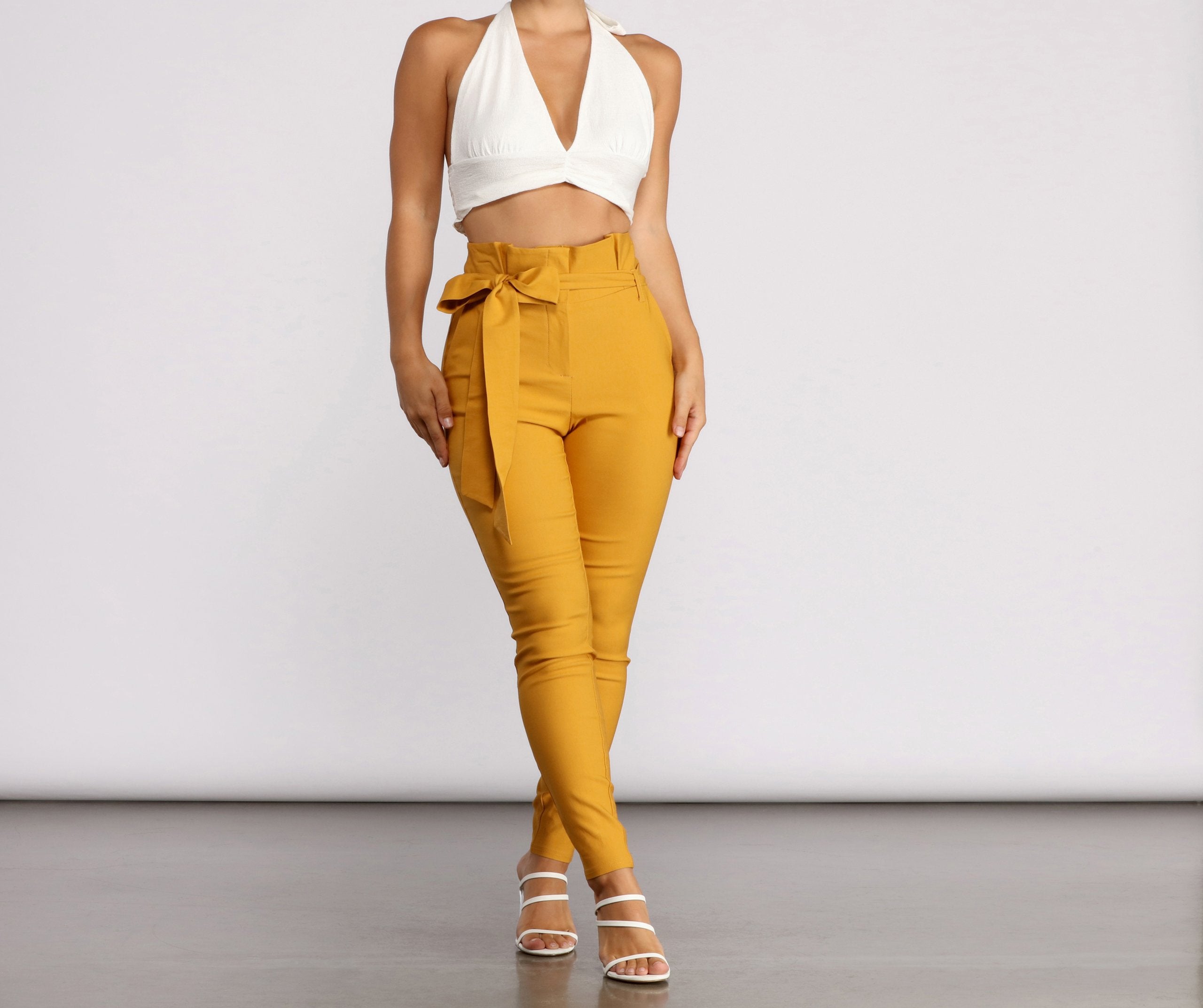 Effortless Style Tie Waist Pants - Lady Occasions