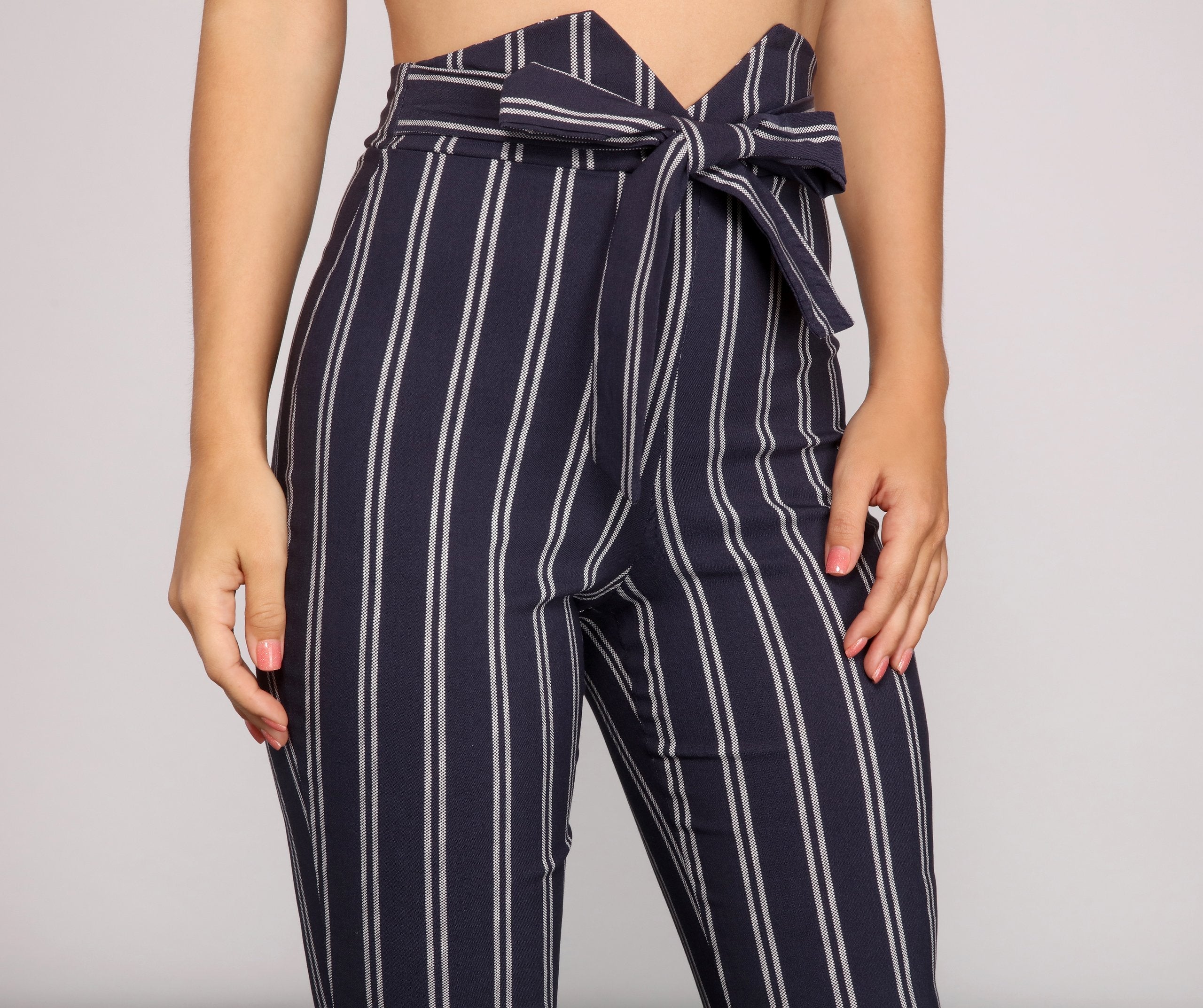 Nautical Vibes Tie-Waist Pants - Lady Occasions