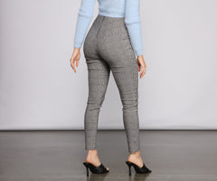 Glen Plaid Skinny Tapered Pants - Lady Occasions