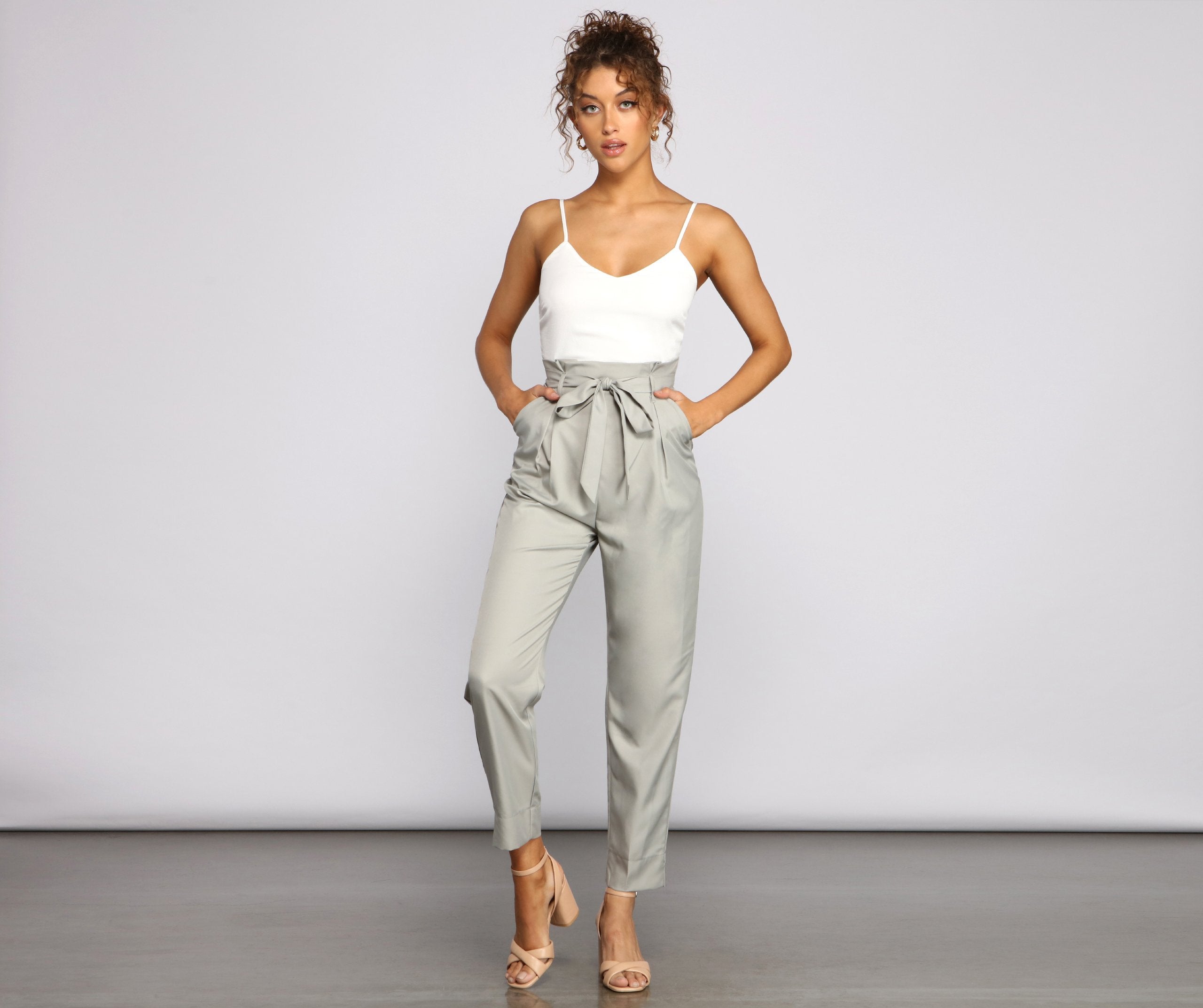 Effortlessly Stylish Tie-Waist Jumpsuit - Lady Occasions