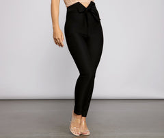 Classic And Chic Tie-Waist Skinny Pants - Lady Occasions