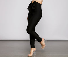 Classic And Chic Tie-Waist Skinny Pants - Lady Occasions