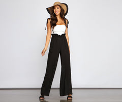 Style It Up Suspender Wide Leg Pants - Lady Occasions