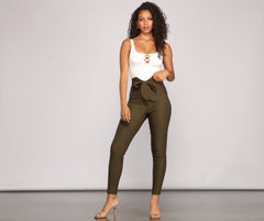 Perfectly Posh Tie-Waist Pants - Lady Occasions