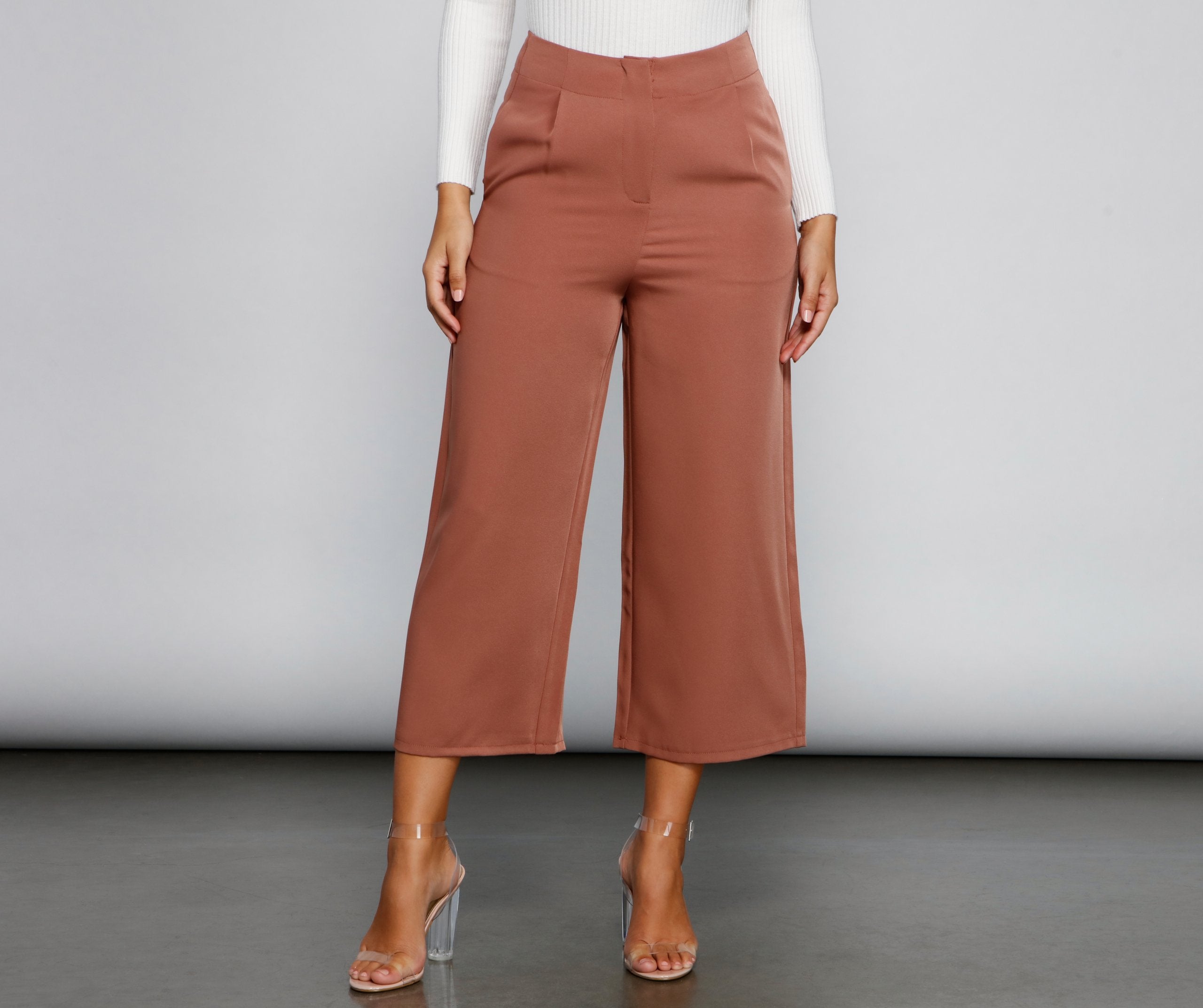 Chic Culotte Wide-Leg Trouser Pants - Lady Occasions