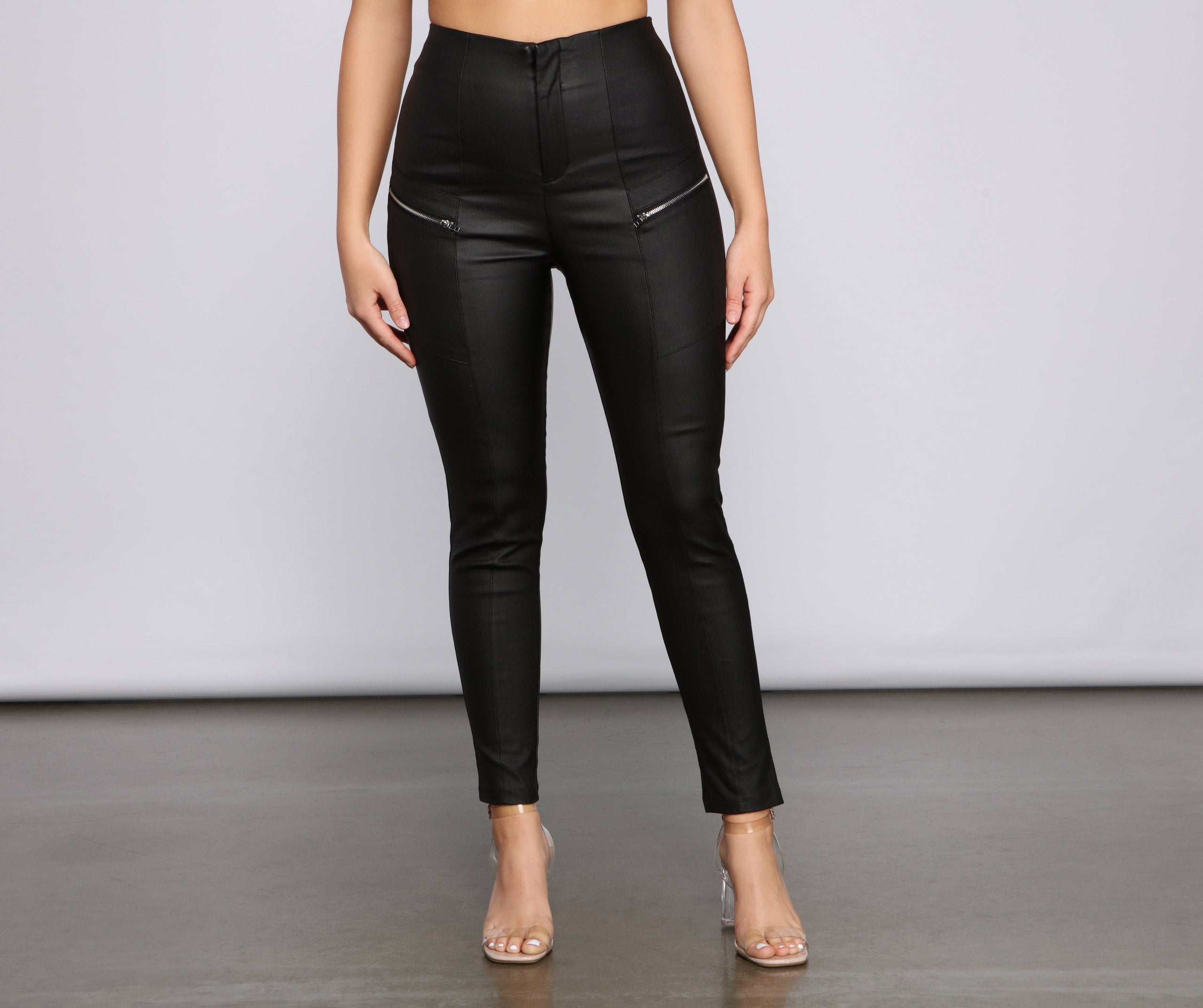 Edgy Vibes Faux Leather Pants - Lady Occasions