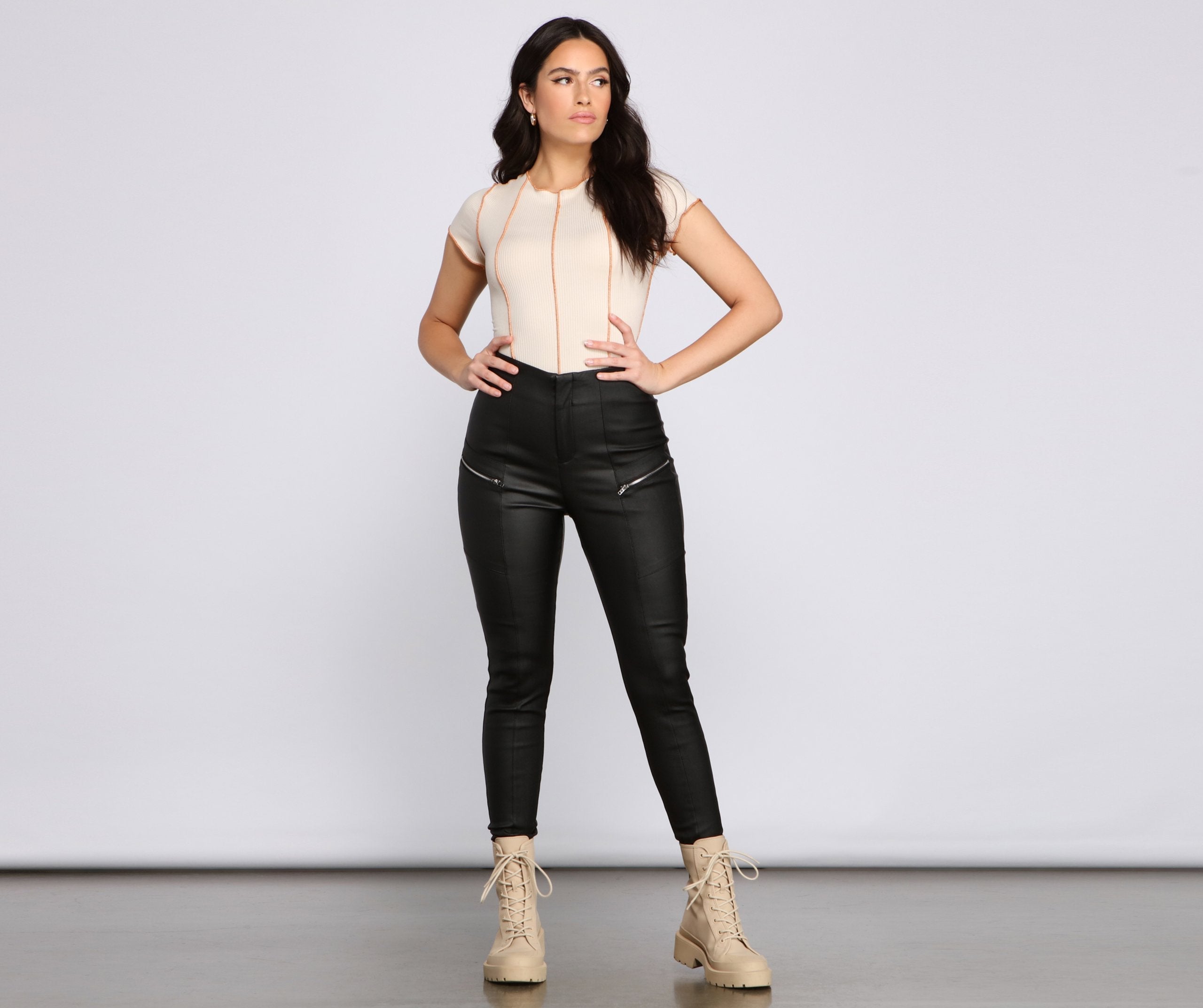 Edgy Vibes Faux Leather Pants - Lady Occasions