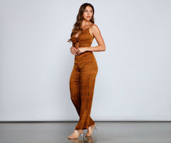 Plaid Perfection Twist Front Jumpsuit - Lady Occasions