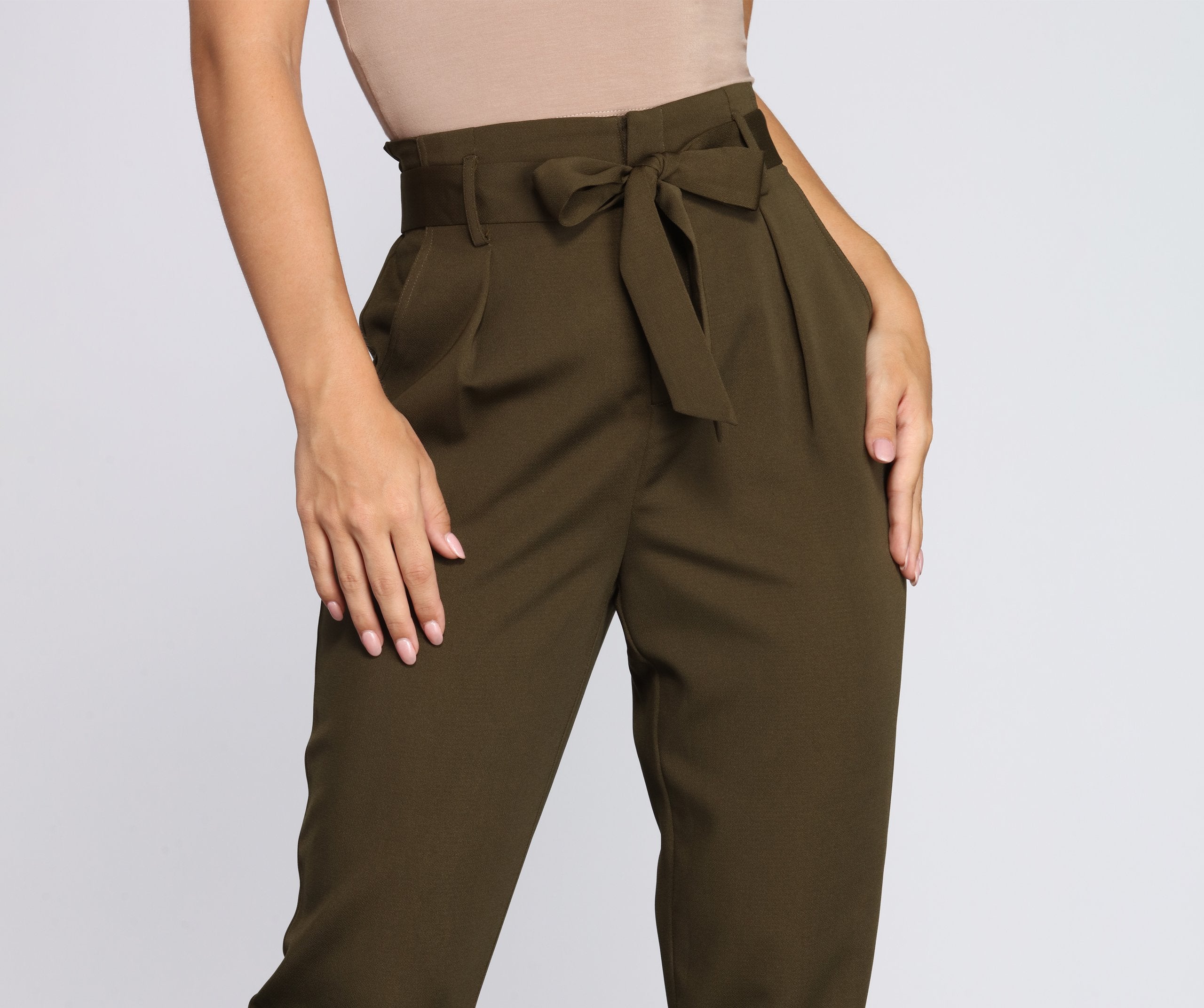 Tapered Tease High Waist Dress Pants - Lady Occasions