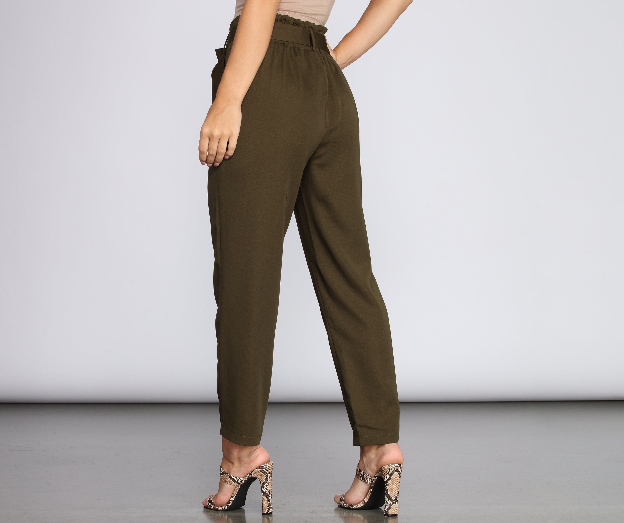 Tapered Tease High Waist Dress Pants - Lady Occasions