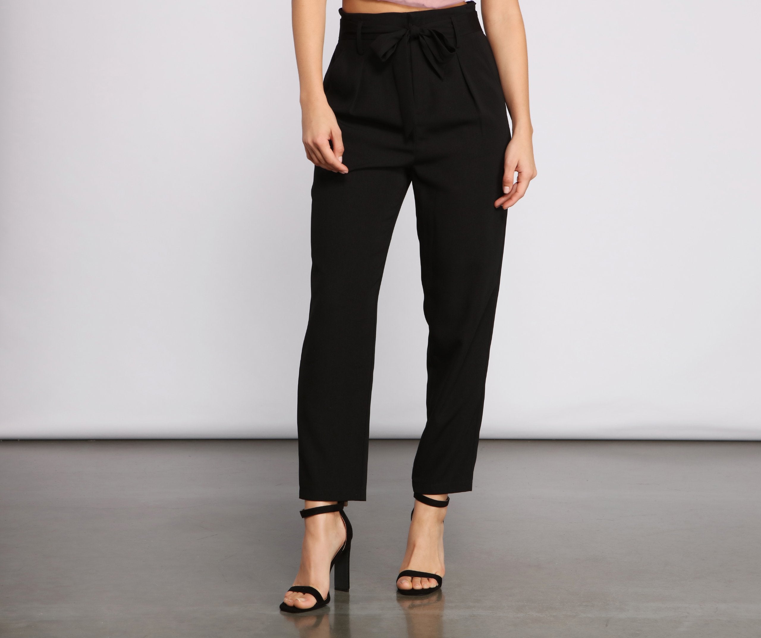 Tapered Tease High Waist Dress Pants - Lady Occasions