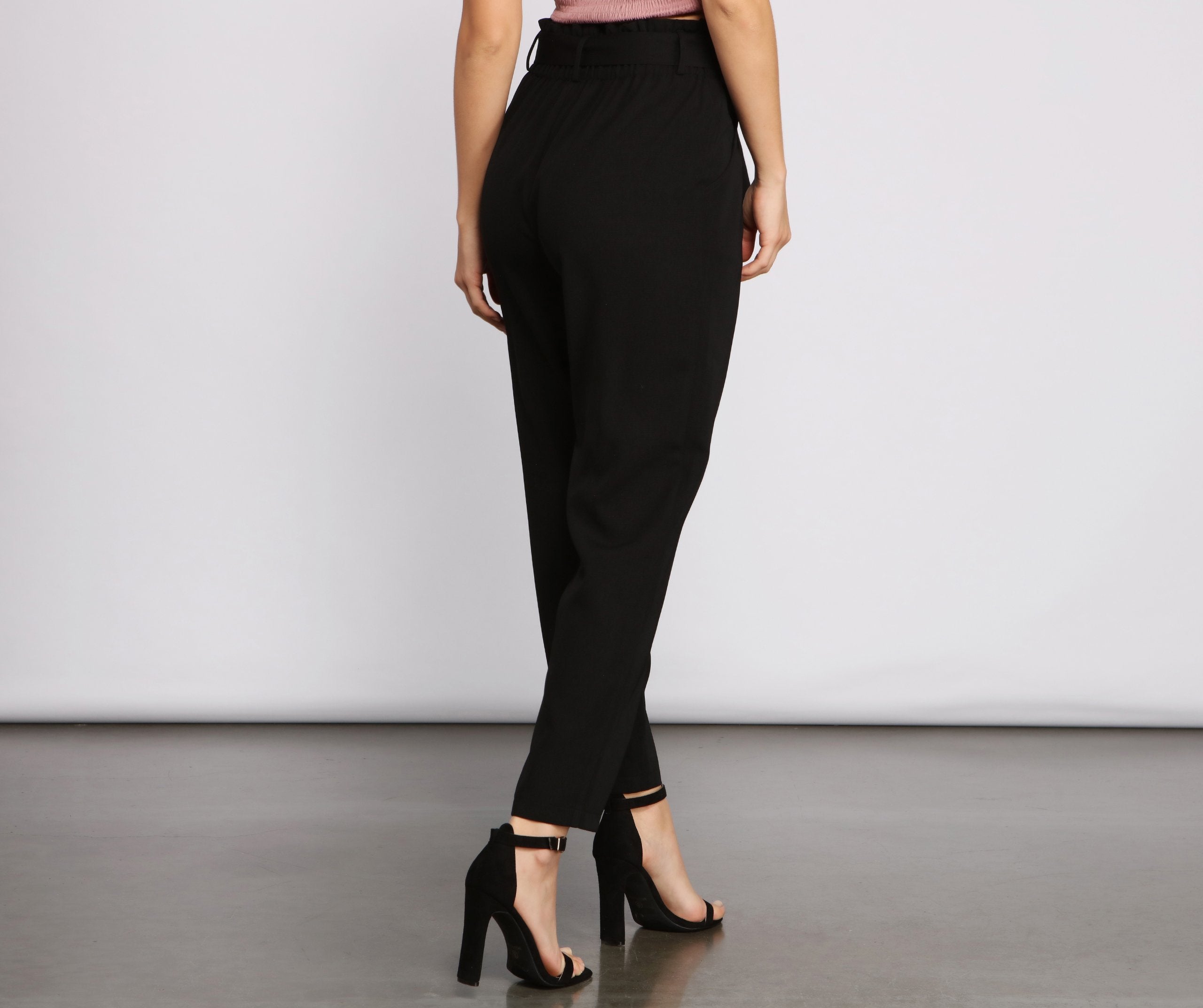 Tapered Tease High Waist Dress Pants - Lady Occasions