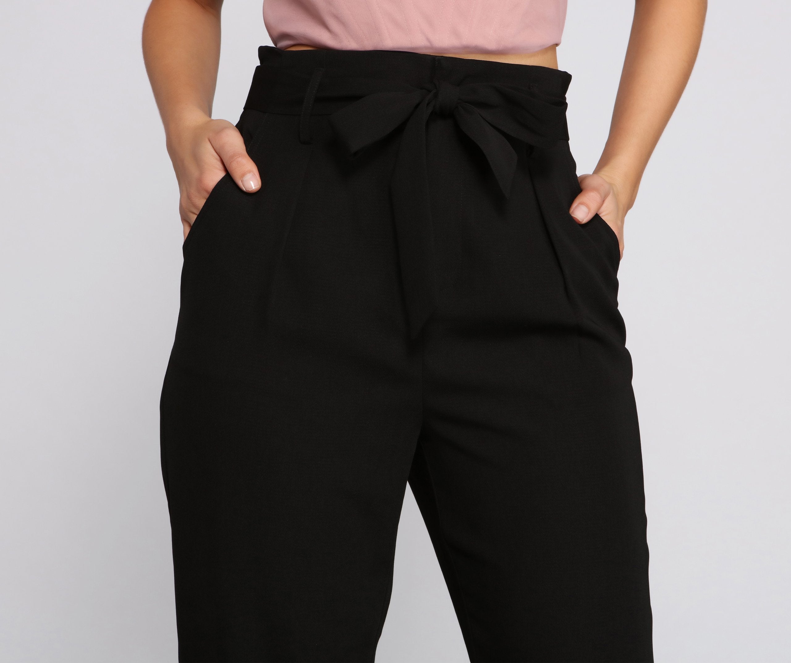 Tapered Tease High Waist Dress Pants - Lady Occasions