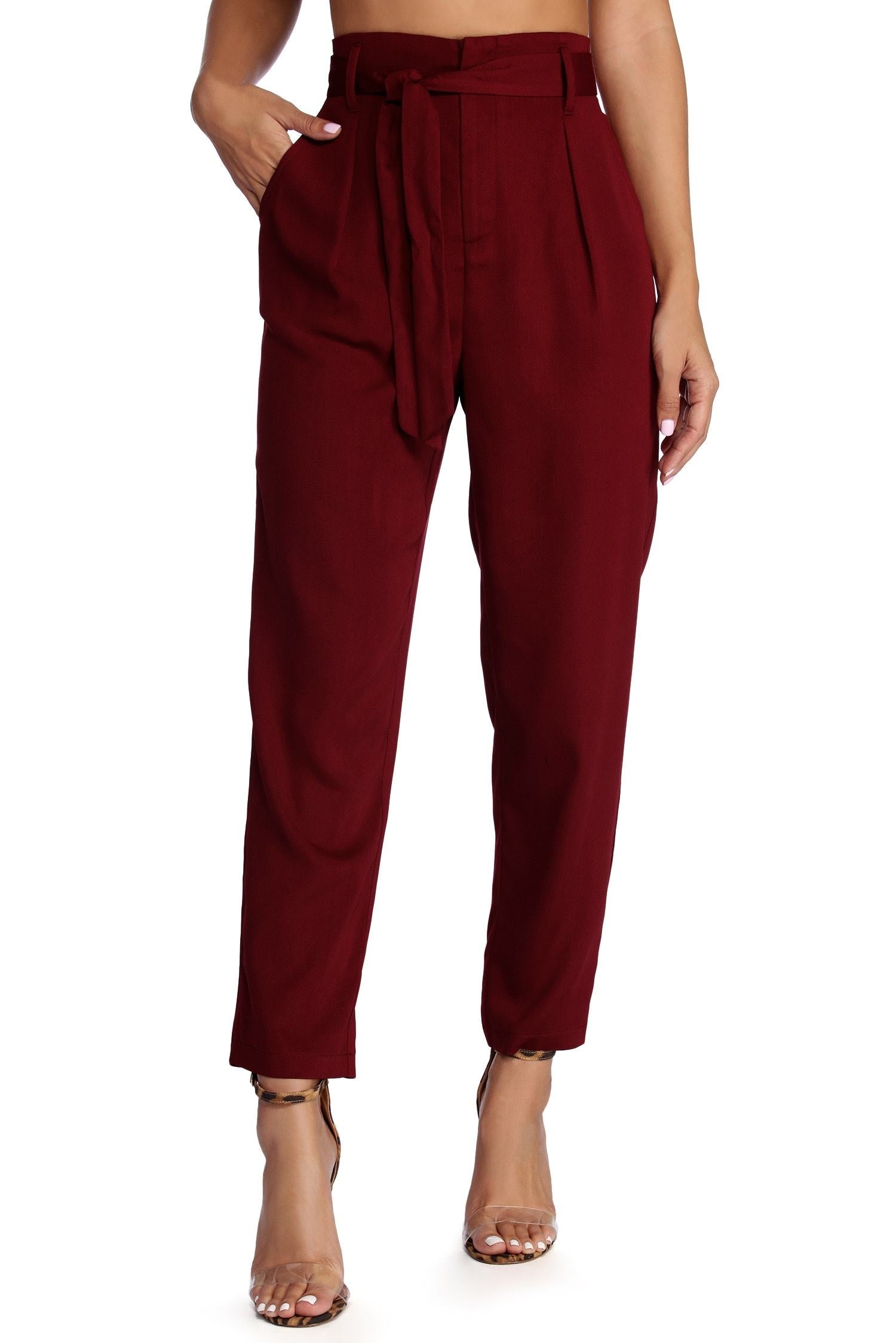 Tapered Tease High Waist Dress Pants - Lady Occasions