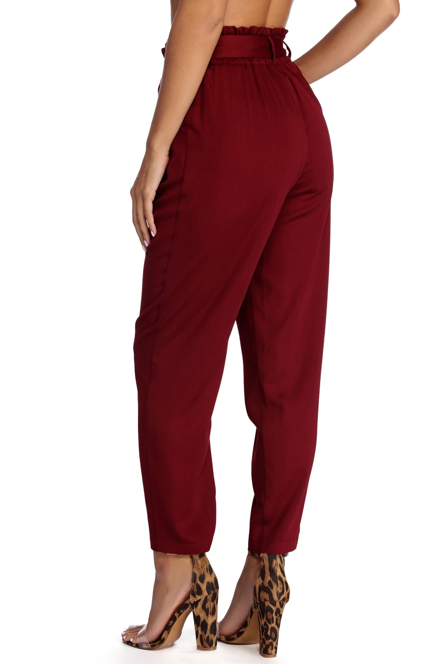 Tapered Tease High Waist Dress Pants - Lady Occasions