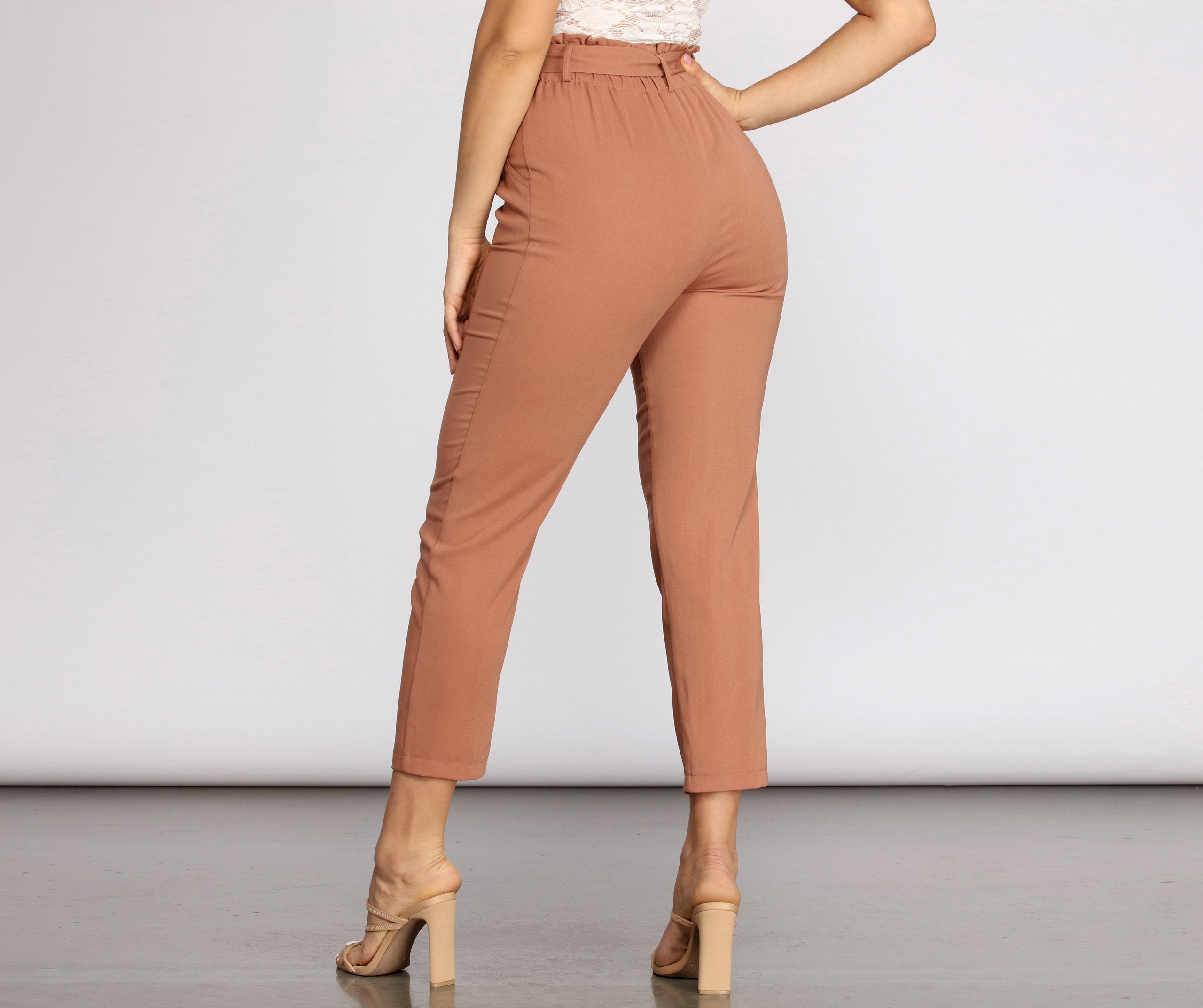 Tapered Tease High Waist Dress Pants - Lady Occasions