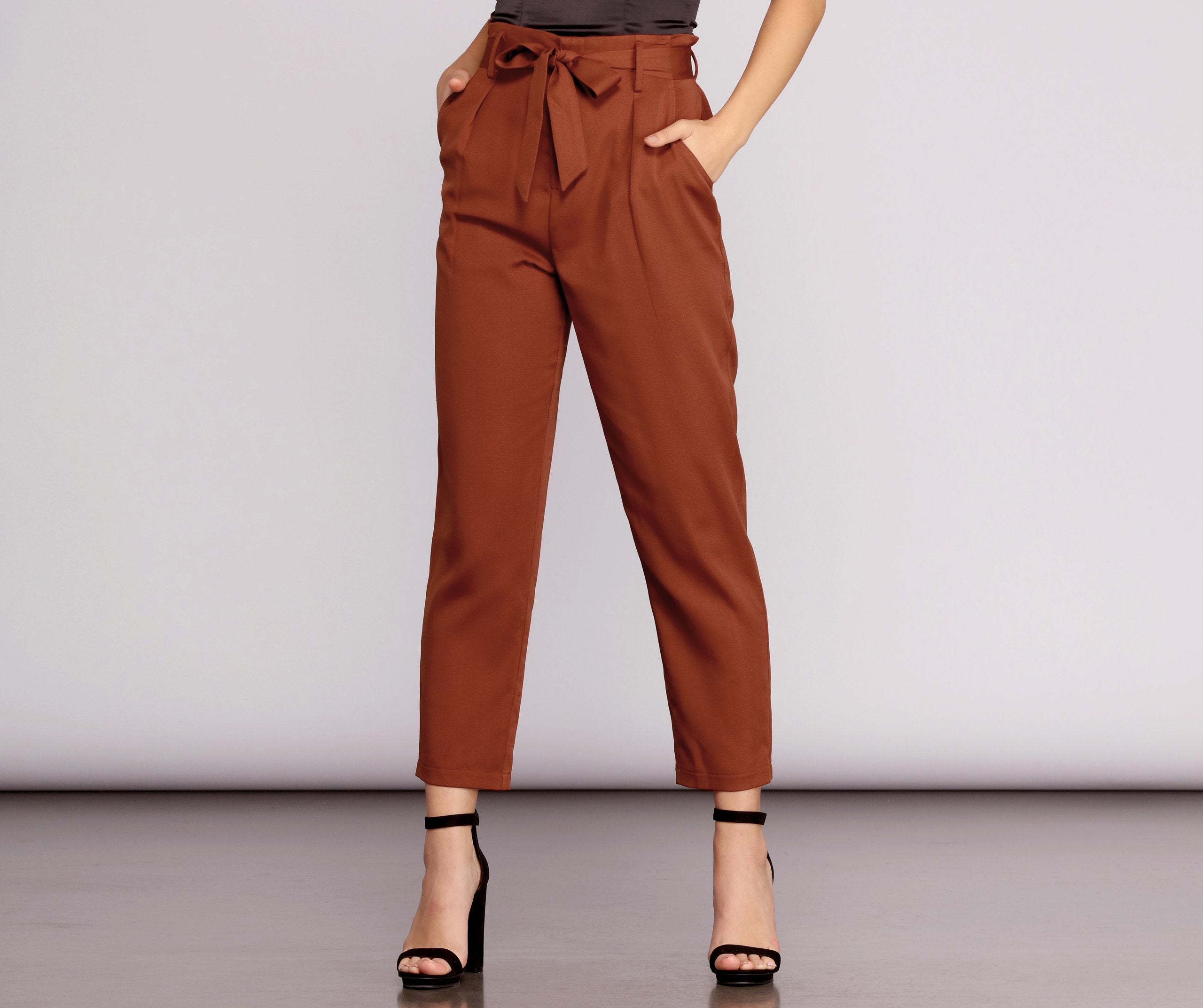 Tapered Tease High Waist Dress Pants - Lady Occasions