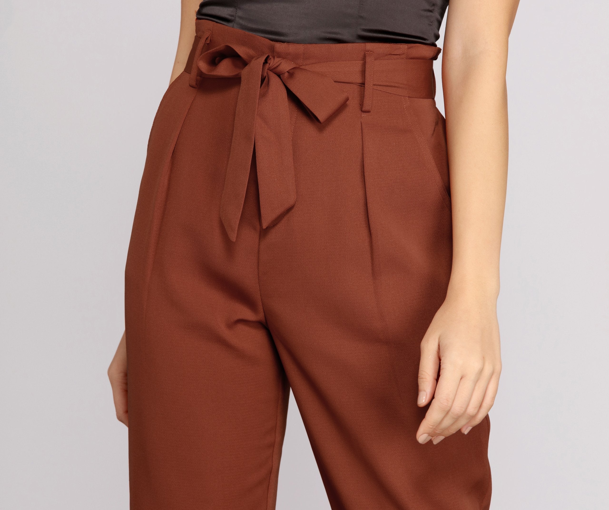 Tapered Tease High Waist Dress Pants - Lady Occasions