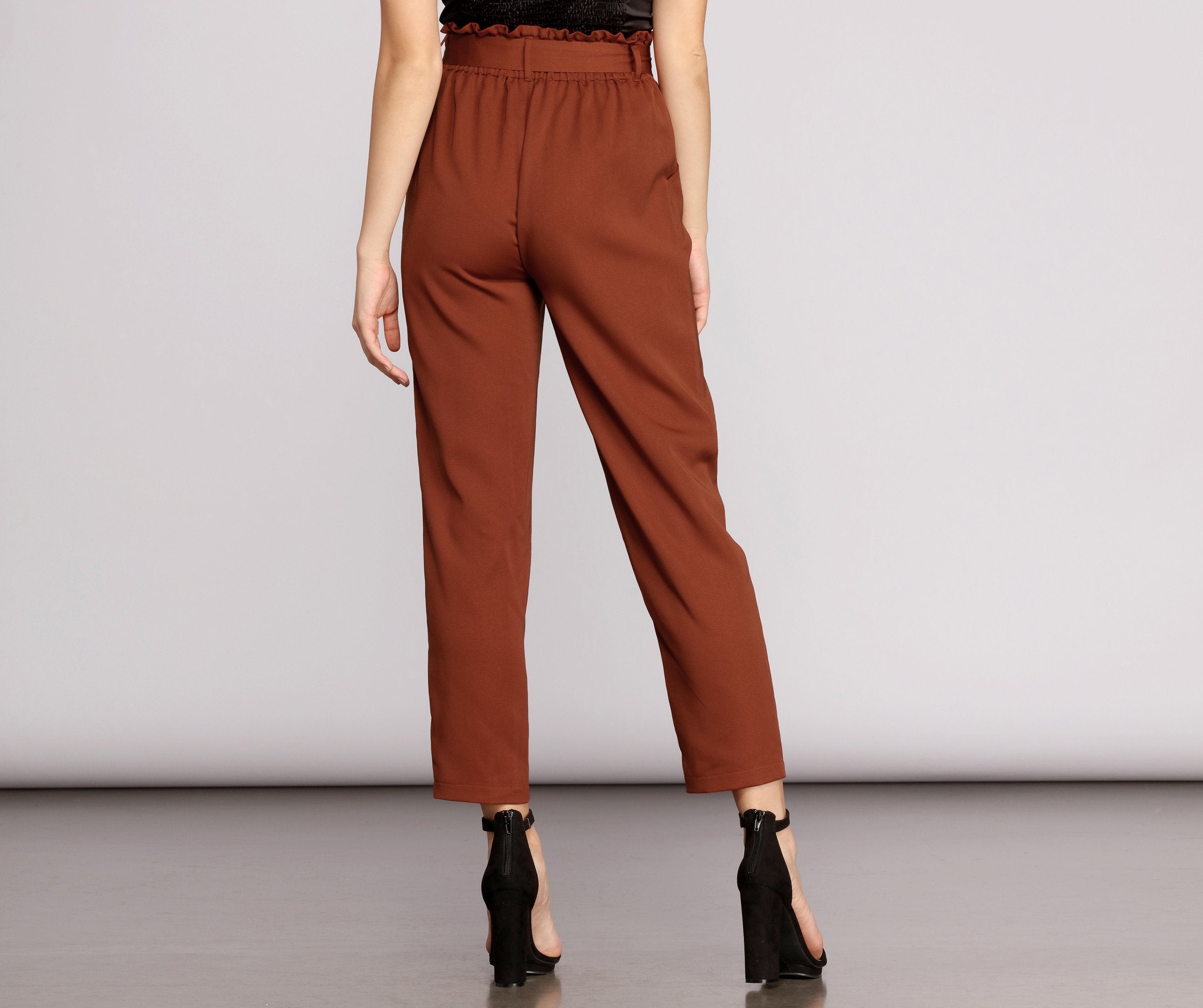 Tapered Tease High Waist Dress Pants - Lady Occasions