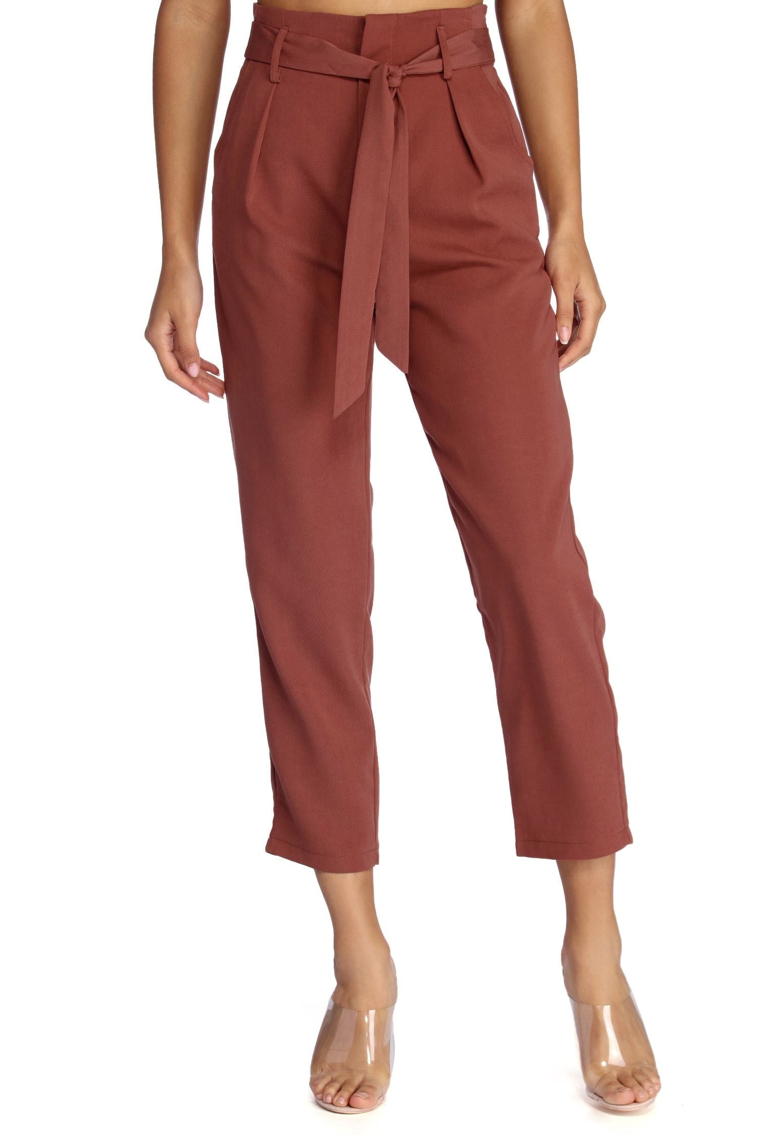 Tapered Tease High Waist Dress Pants - Lady Occasions