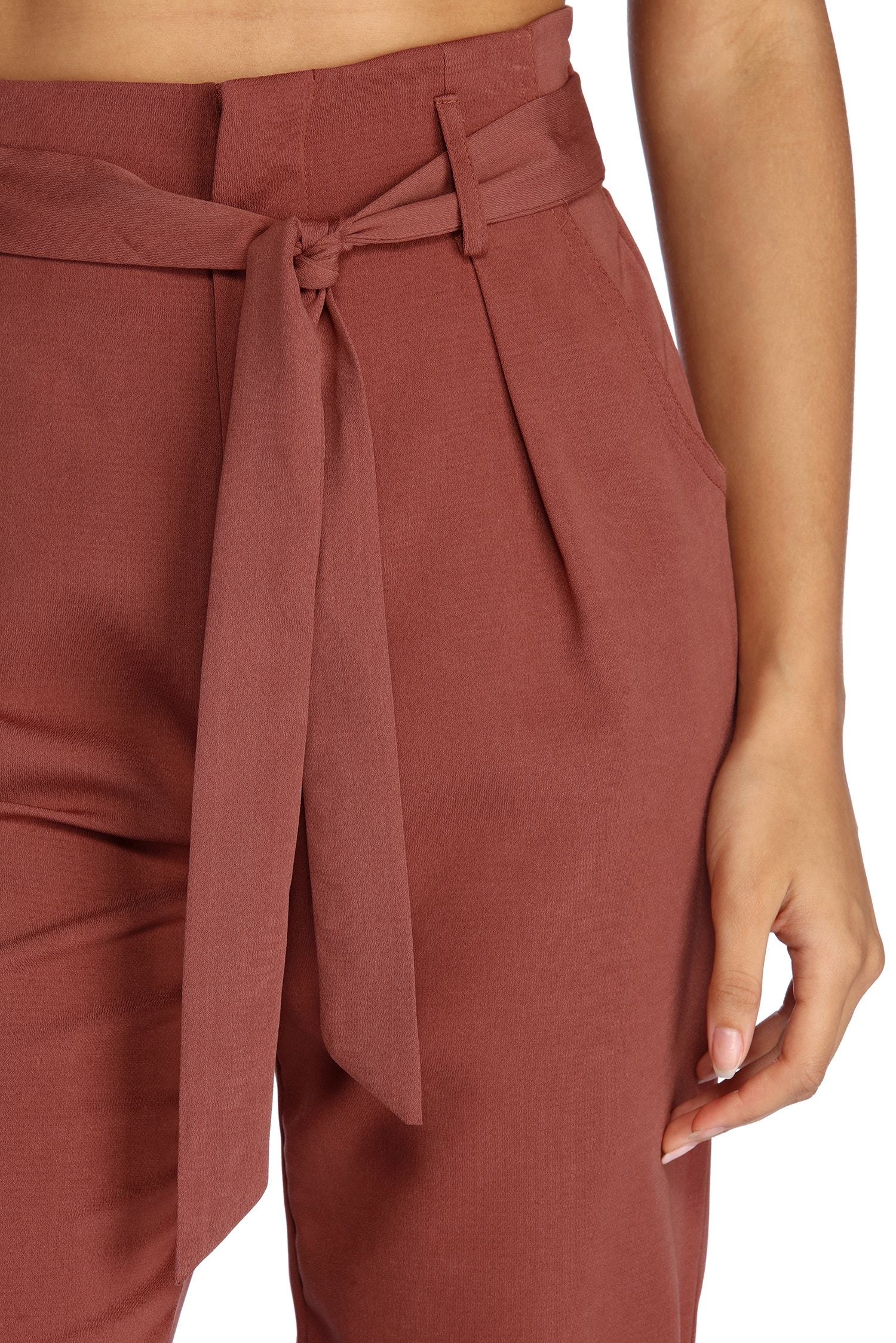 Tapered Tease High Waist Dress Pants - Lady Occasions