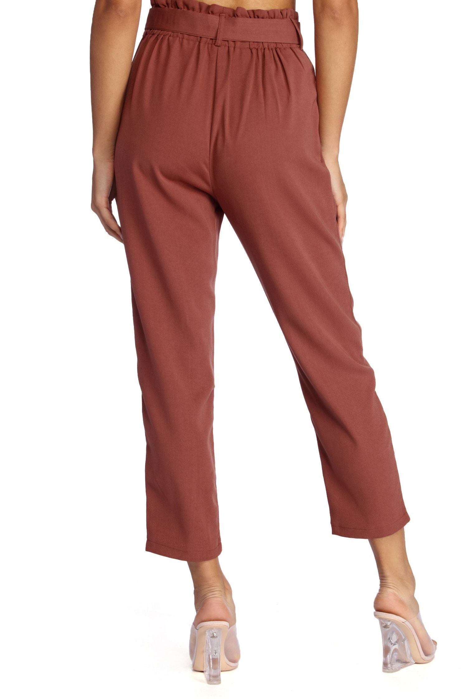 Tapered Tease High Waist Dress Pants - Lady Occasions