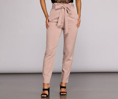 Essential Tapered Paper Bag Pants - Lady Occasions
